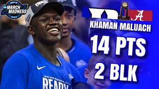 Khaman Maluach Duke Highlights vs Alabama | Elite Eight