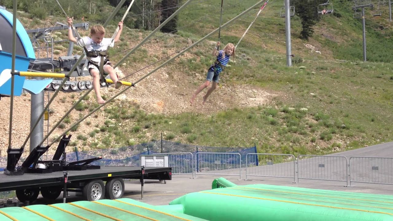 On the Bungee Trampoline at Snowbird! - YouTube