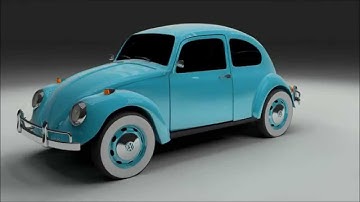 VW Beetle 3D Model Rendered