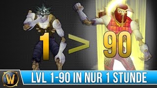 Level 1-90 in nur einer Stunde?! - [WoW] - [Deutsch](Hey Leute willkommen zu meiner World of Warcraft Power Leveling / Speed Leveling Guide wie ihr von Stufe 1-90 in nur einer Stunde kommt hier nochmal ..., 2016-02-18T11:00:00.000Z)