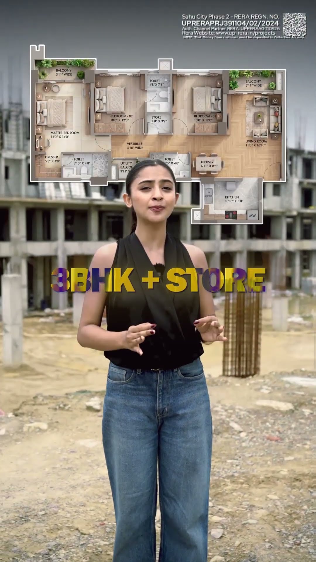 Sahu City Pearl influencer shoot 01 - sample flat walkthrough