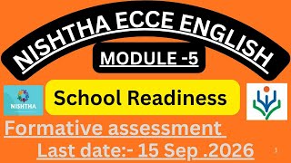 Nishtha ECCE English module -5 ||School Readiness course #nishtacourse ||Diksha online quiz 