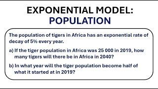 Modelling with an Exponential Function