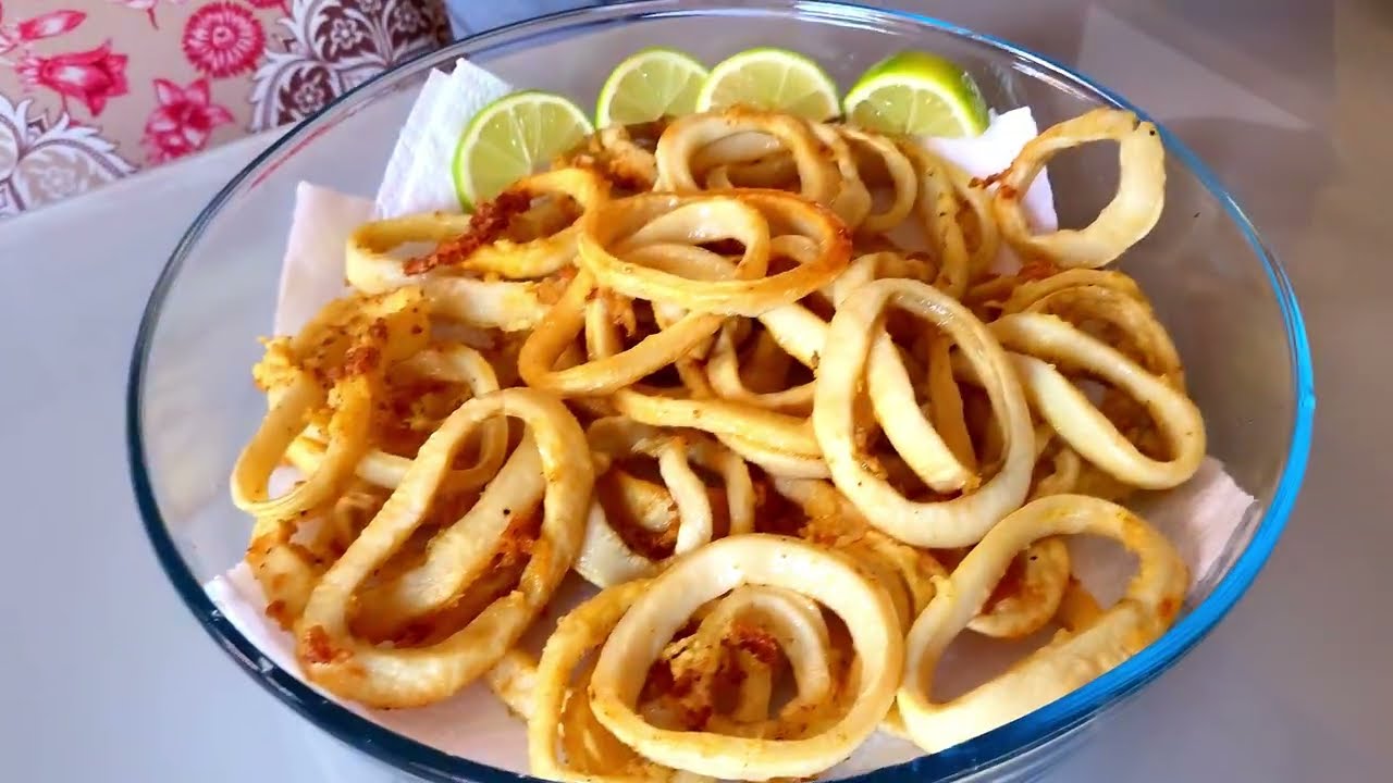 🦑Como Fazer Lula à Dorê - Receita de Anéis de Lula Empanados \Receitas da Léia/