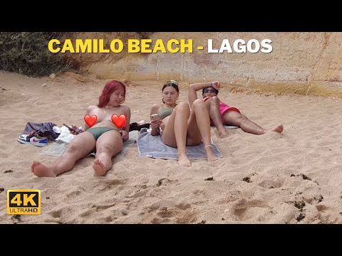 BEACH WALK🏖️The BEST Beach in Algarve ☀️ Praia do Camilo Beach - Portugal 4K