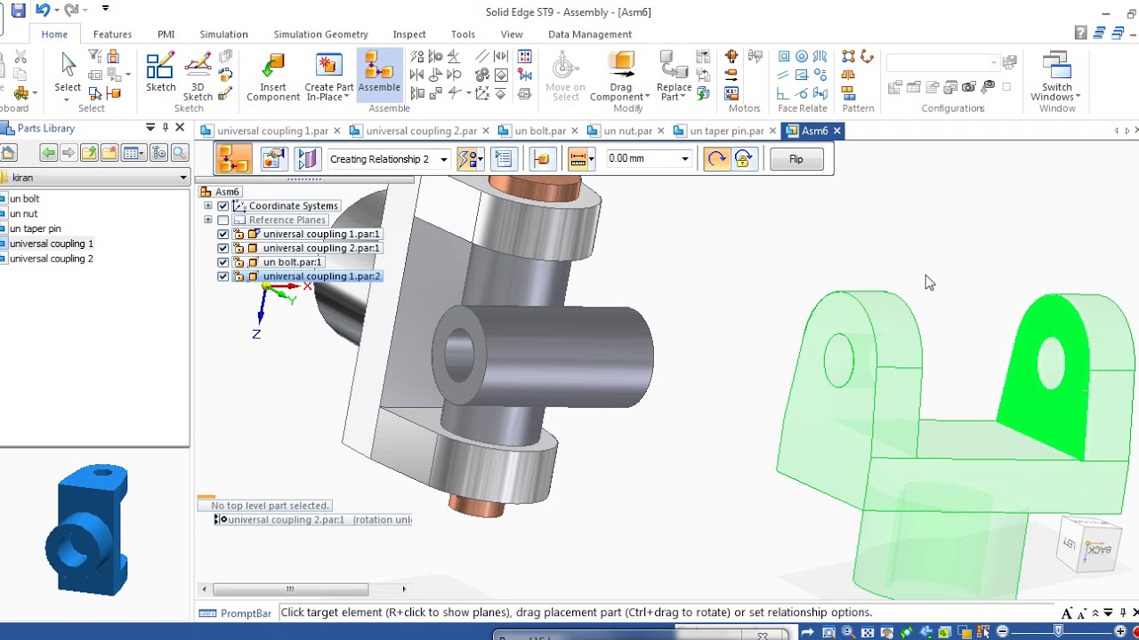 Solid edge Universal coupling - YouTube