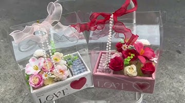 Cách làm hộp 2 ngăn hoa và tiền nhanh gọn nha