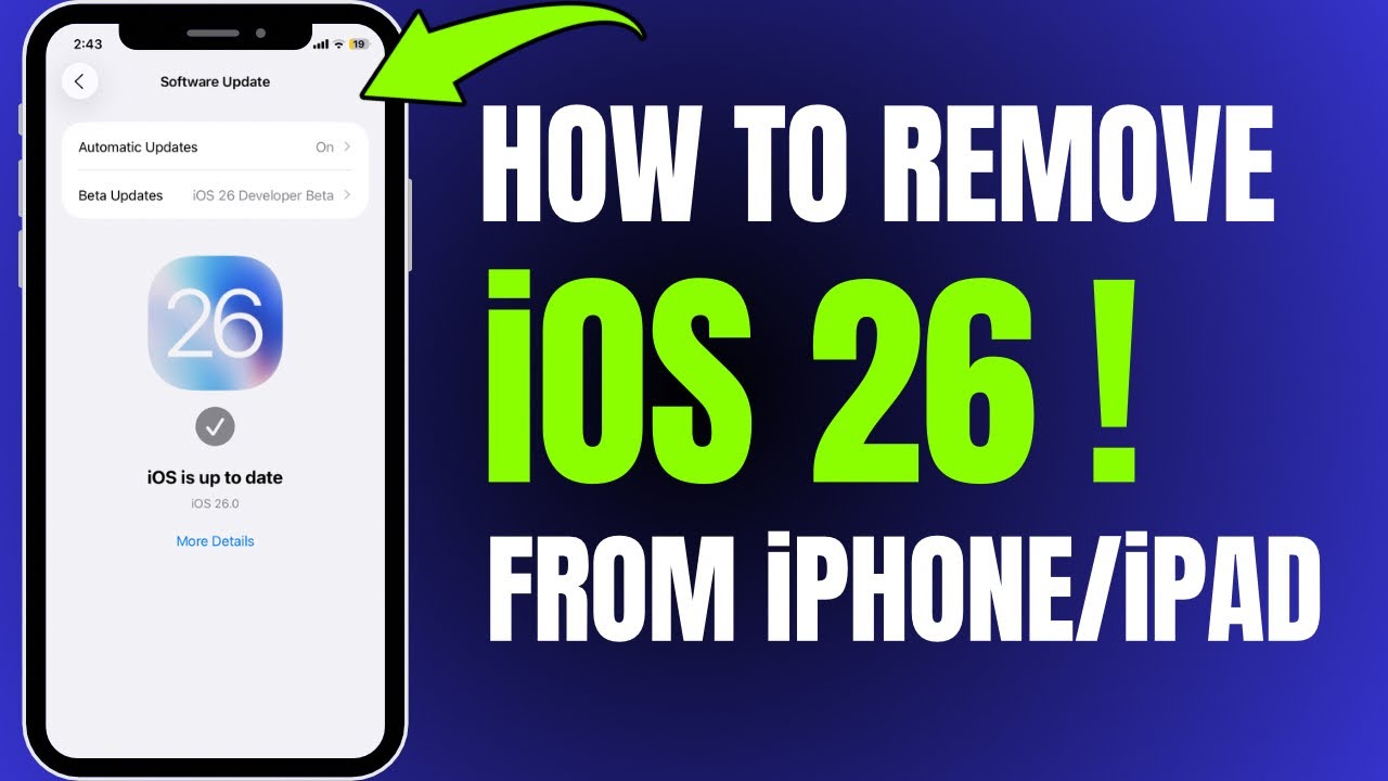 How to Remove iOS 26 from iPhone / iPad | Without Computer - YouTube