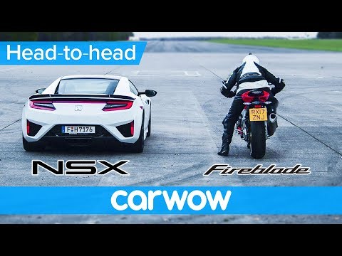 Honda (Acura) NSX vs Honda CBR1000RR 2018 DRAG RACE & ROLLING RACE | Which is quicker?
