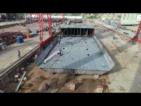 62.8m RINA class unrestric area service Landing craft construct hull in shipyard September 20,2023