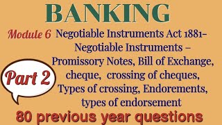 CSEB junior clerk - Banking -Module 6 BOE, Promissory note, Cheque-  Previous year questions Part 2