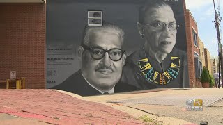 New Mural Across From Anne Arundel County Courthouse Features Ruth Bader Ginsburg, Thurgood Marshall