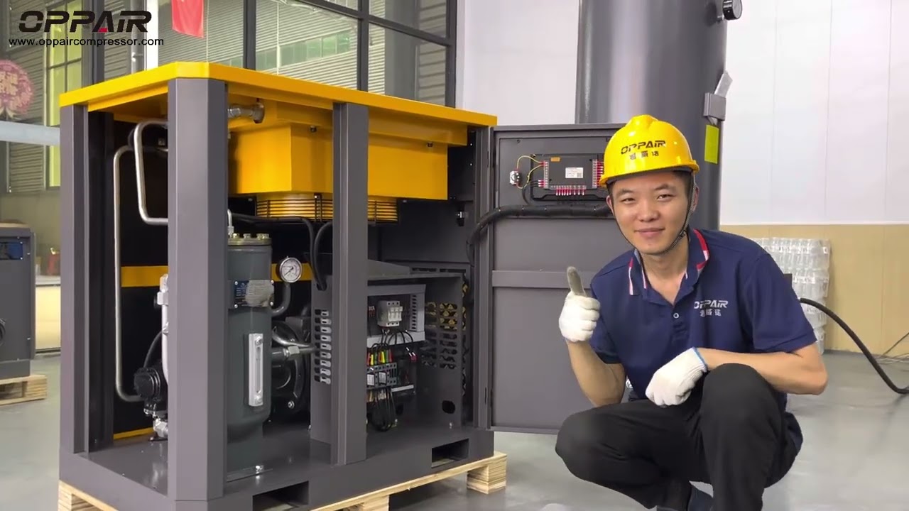 How to connect OPPAIR screw air compressor to air dryer/air tank/pipeline/precision filter?