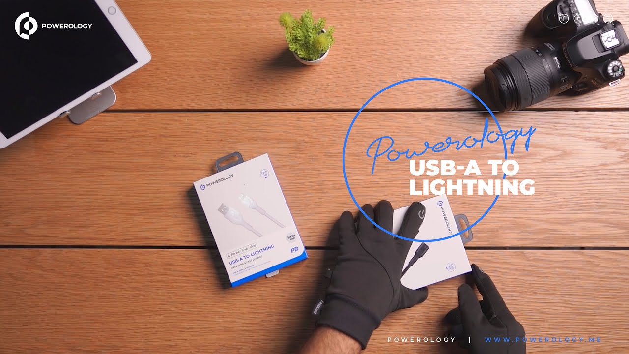 Powerology Power Sync Flex Usb-a to Lightning Cable in Black.