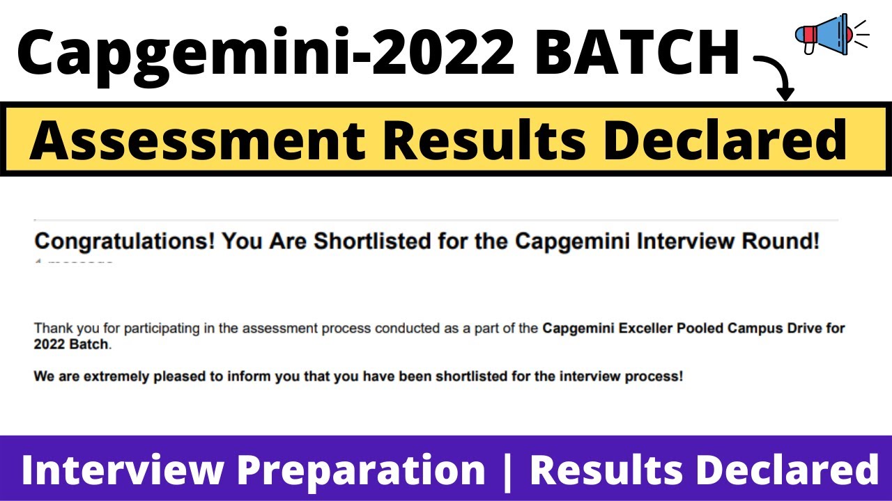 Capgemini First Round (2022 BATCH ) Result Declared | Interview ...
