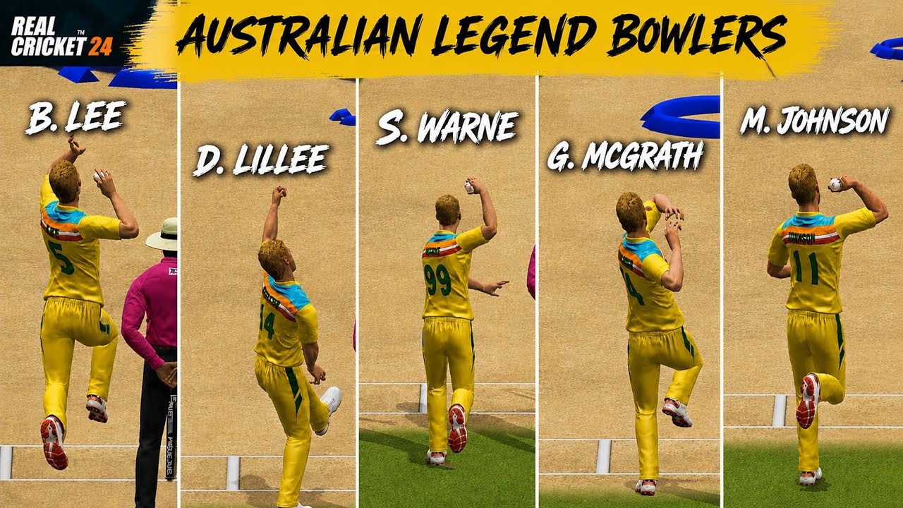 Australian legend Bowlers Bowling Action in Real Cricket 24 | Realistic ...