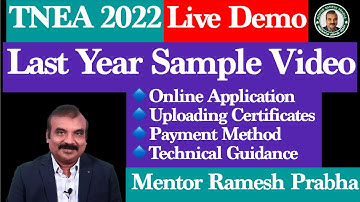 TNEA 2022 LIVE DEMO Last Year Sample Video | Online Application Process | Mentor Ramesh Prabha