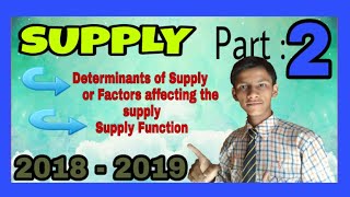 Factors affecting the supply || Determinants of Supply || Supply function ||Supply||ADITYA COMMERCE