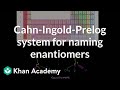 Cahn-Ingold-Prelog system for naming enantiomers | Organic chemistry | Khan Academy