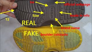 Real vs fake Crocs footwear. How to tell fake Crocs sandals and clogs