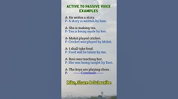 Active Voice And Passive Voice | CSM02 #shorts #englishgrammar #viral #trending