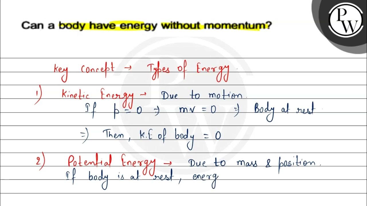 Can a body have energy without momentum? \( P \) IW YouTube