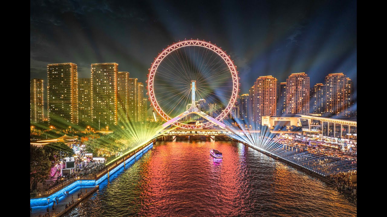 Dazzling light show in Tianjin features SCO landmarks and culture
