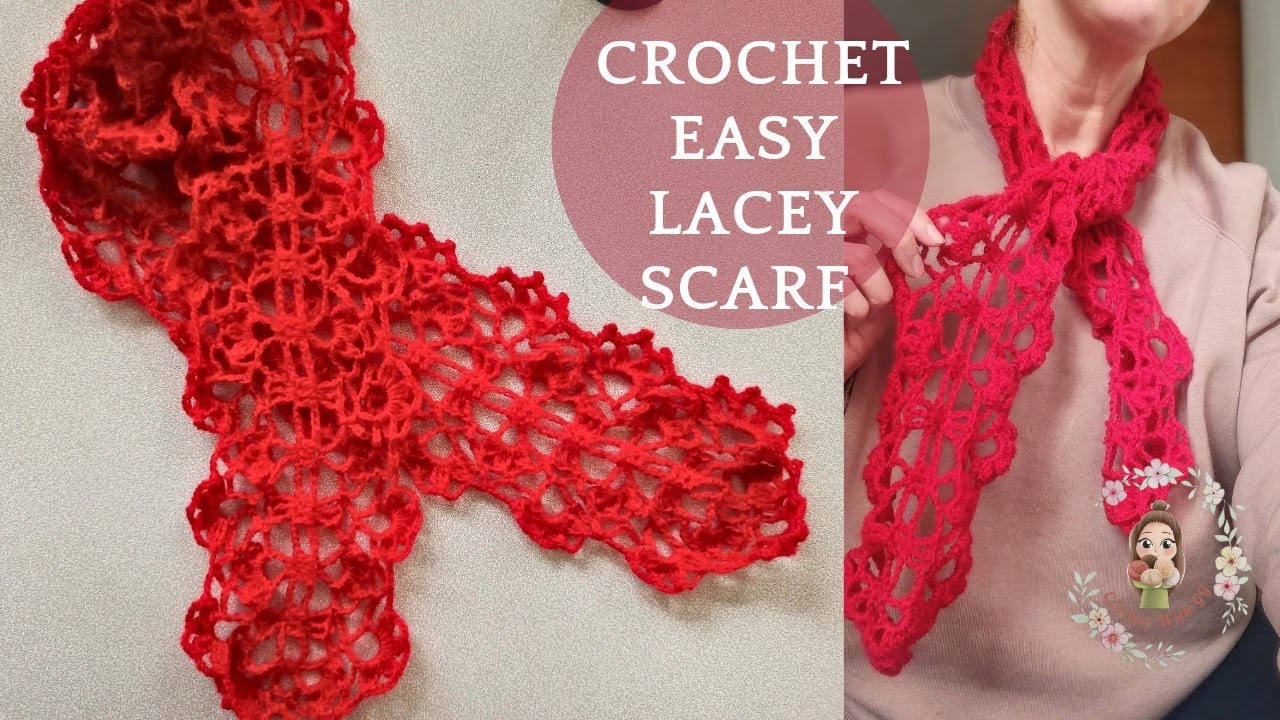 Crochet Easy Lacey Scarf/ How To Crochet Simple Scarf? - YouTube