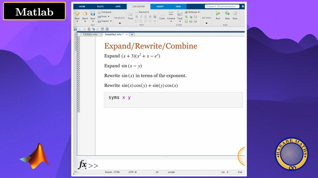 Matlab | Expand, combine expressions. - YouTube