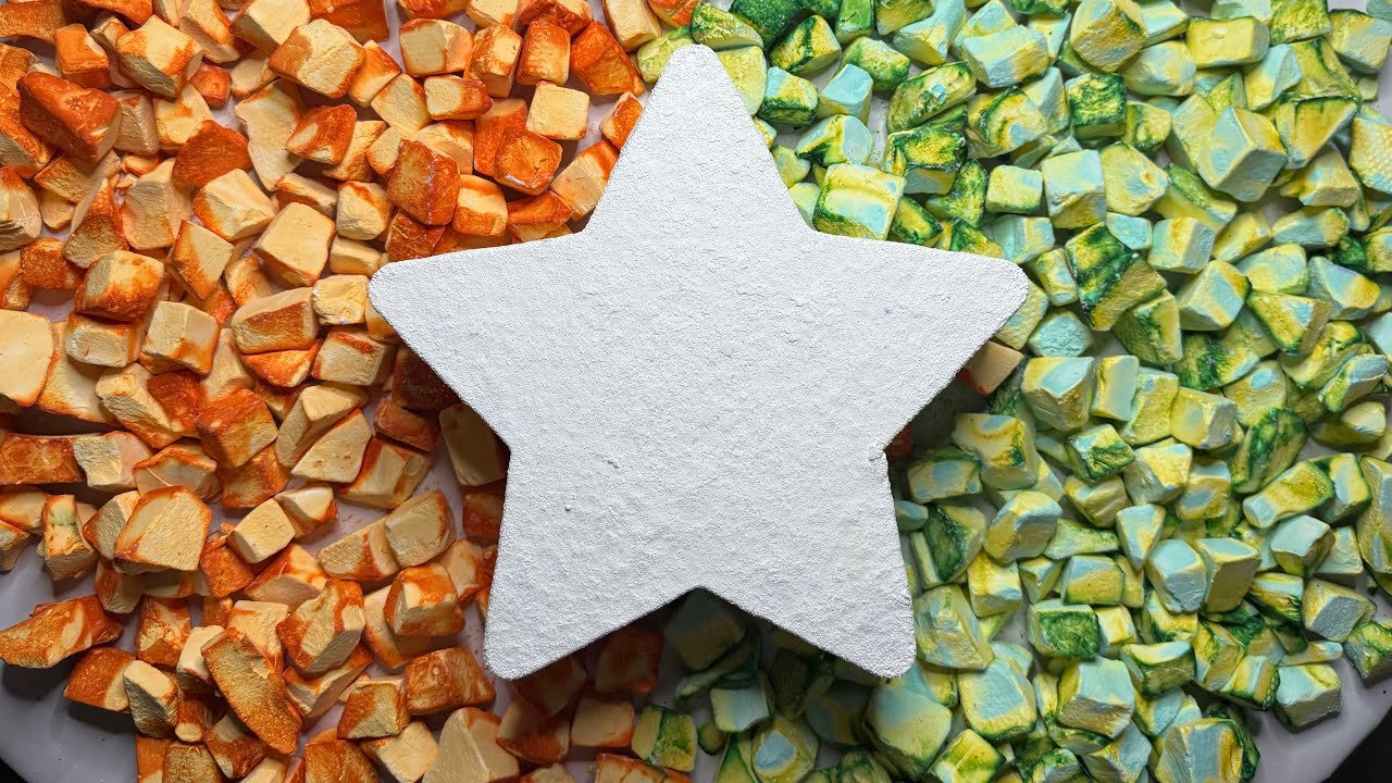 ASMR | 2 Jumbo | Stars | Dyed | Chunks | Satisfying 