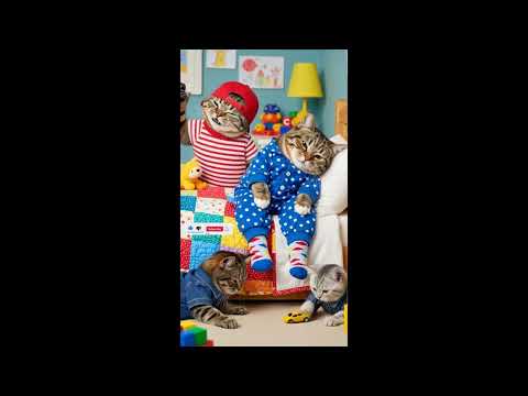 “Funny Cats in Pajamas! 😂🐱 Kids Bedtime Fun”