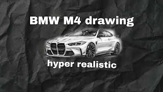 BMW M4 drawing tutorial in 2 minutes 😱🔥 #himanshuarts #bmwdrawing #bmw 