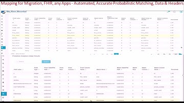 Probabilistic Matching  Data & Metadata Mapping of Migration & FHIR Ingestion