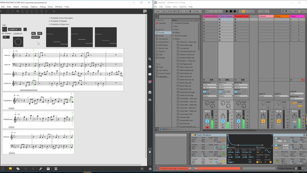 Permutations - A generative music score created in Max/MSP - YouTube