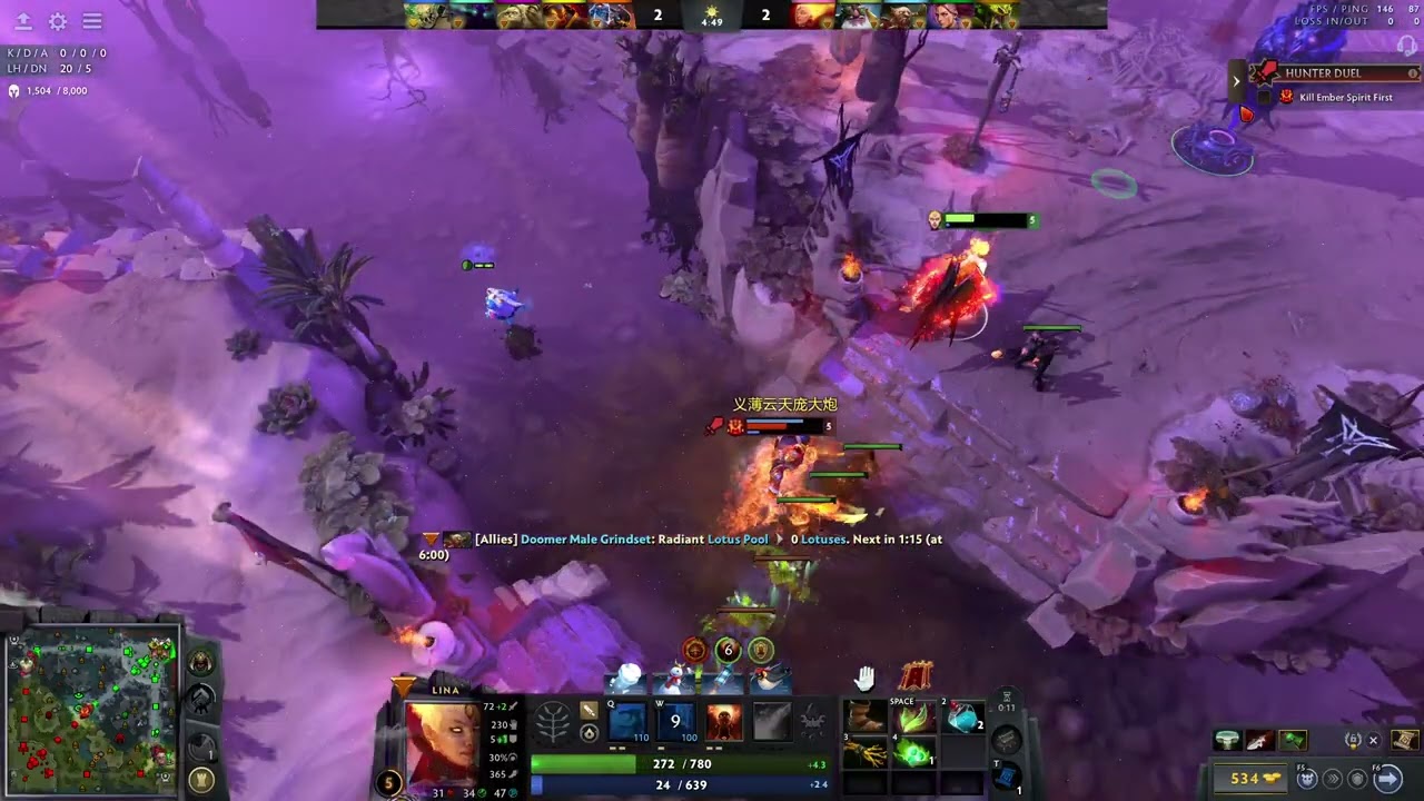 Dota 2 - Lina mid with Cr1s1s Sniper  - Smurfs ruined game