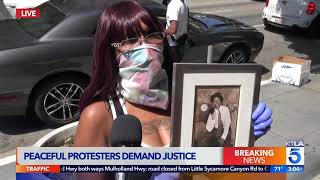 Mother of man killed by police describes son’s death during L.A. protest