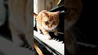 Cat Meets A Piano For The First Time