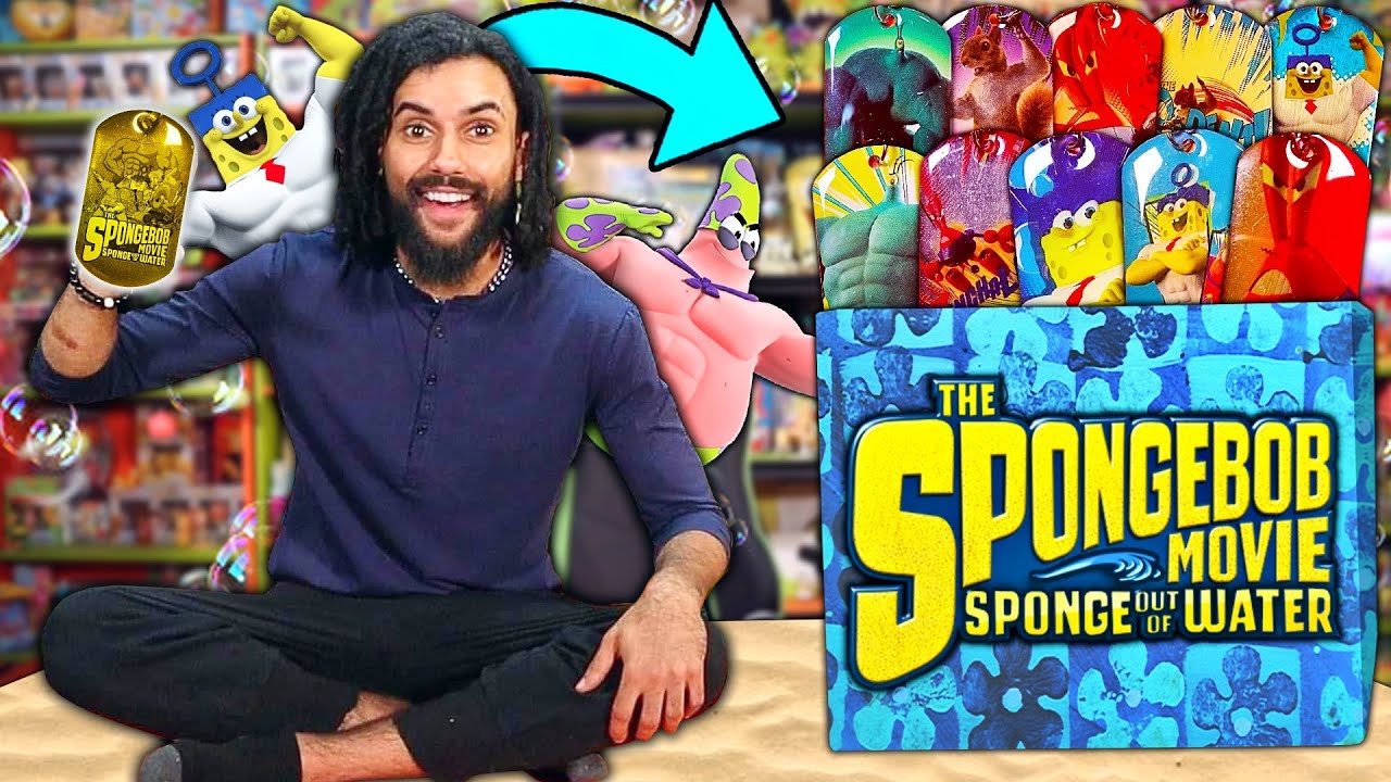 Opening A FULL CASE OF SPONGEBOB SQUAPANTS "SPONGE OUT OF WATER" GOLDEN HOLO CARDS/DOGTAGS!!