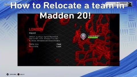 How to Relocate a team in Madden 20 |Easiest way to do it!