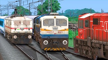 THREE TRAINS CROSSING AT SAME TRACK | BUMPY RAILROAD | Train Simulator | Railworks 3 | NTG GAMING