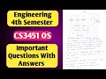 CS3451 | Introduction to Operating System | Important Questions with Answers | Hand written notes |
