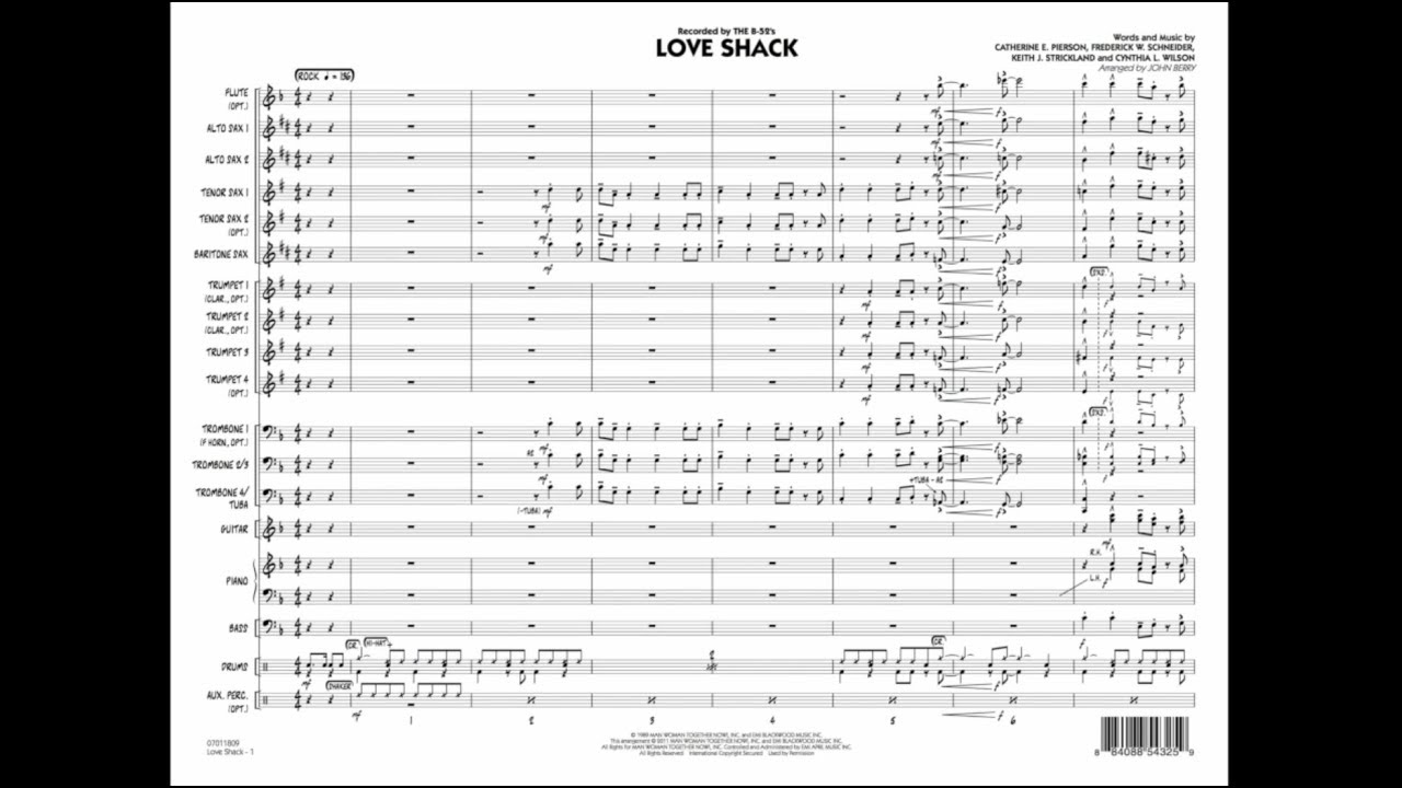 Love Shack arranged by John Berry