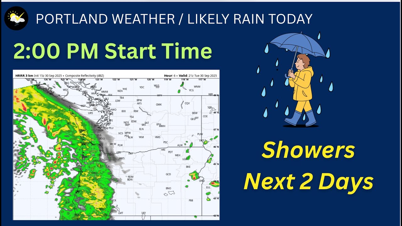 Portland Weather Rain Update / Possible T-Storms - YouTube