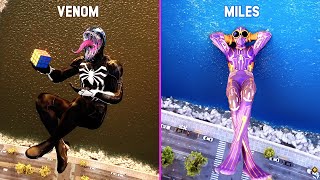 Jumping From The HIGHEST POINT in SPIDER MAN 2 | VENOM vs MILES vs PETER PS5 Gameplay