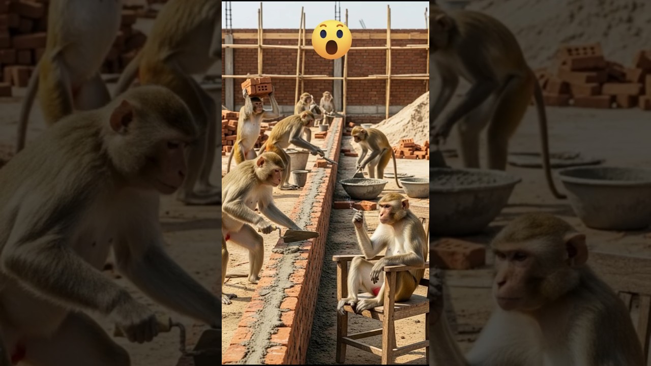 🐒 Monkey Contractor Smoking Cigarette 🚬 | Realistic Mason Work 2025