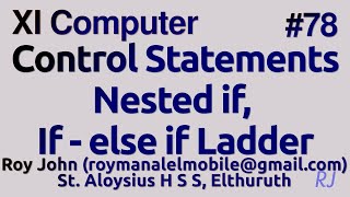 7 C++ Programs - Nested if & if-else if Ladder -Part 2 Chapter 7  +1 Computer Science/Applications