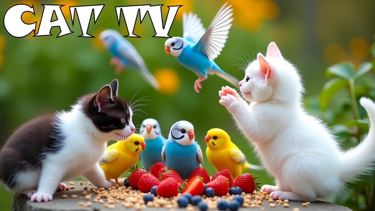 (БЕЗ РЕКЛАМЫ) ТВ ДЛЯ КОШЕК И СОБАК 🐶😸 Озорные птички, крадущиеся к кормушке 🐦⚡ ТВ ДЛЯ ДОМАШНИХ ЖИ...