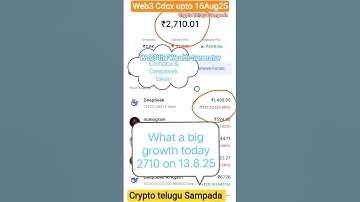 Coindcx Web3 Profitable Tokens #Crypto Telugu Sampada #YT Shorts #trending #Web3 Cdcx #V88D16.8.25