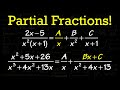 How to Partial Fractions! (the setups)