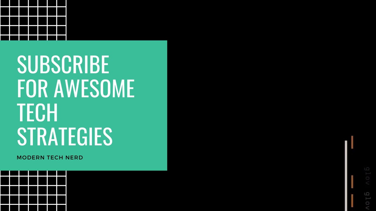 Modern tech nerd YouTube Video Outro | MTN